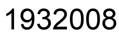 Number 1932008 black image