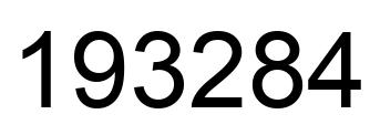 Number 193284 black image
