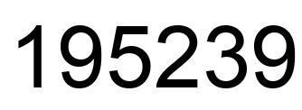 Number 195239 black image