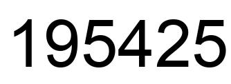 Number 195425 black image