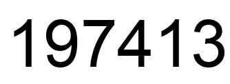 Number 197413 black image
