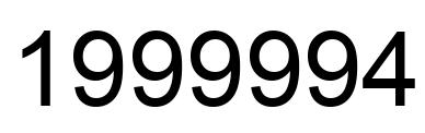 Number 1999994 black image