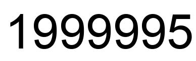 Number 1999995 black image