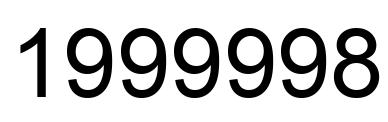 Number 1999998 black image