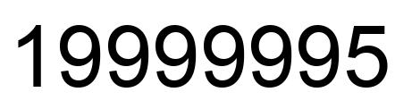 Number 19999995 black image