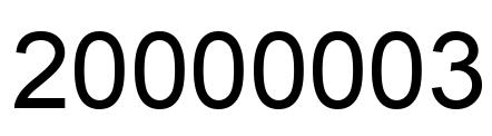 Number 20000003 black image
