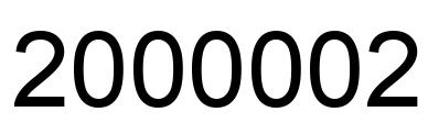 Number 2000002 black image