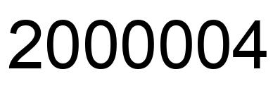 Number 2000004 black image