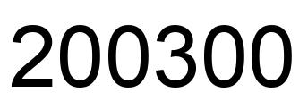 Number 200300 black image