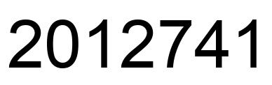 Number 2012741 black image