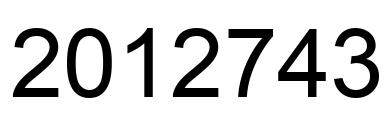 Number 2012743 black image