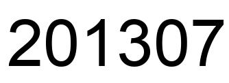 Number 201307 black image