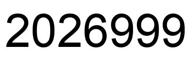 Number 2026999 black image