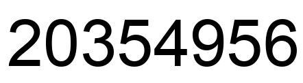 Number 20354956 black image