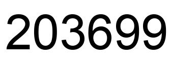 Number 203699 black image