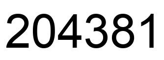 Número 204381 imagen negro