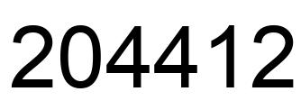 Number 204412 black image