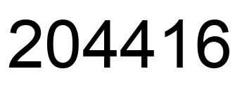 Number 204416 black image