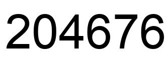 Number 204676 black image