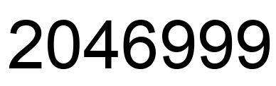 Number 2046999 black image