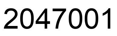 Number 2047001 black image