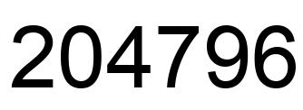 Number 204796 black image