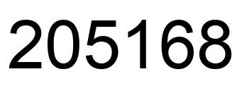 Number 205168 black image