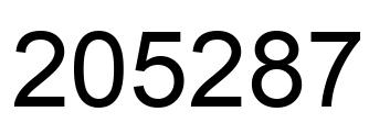 Number 205287 black image