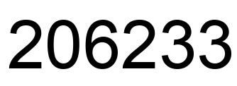 Number 206233 black image