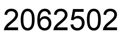 Number 2062502 black image