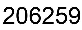 Número 206259 imagen negro