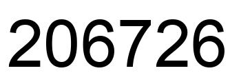 Number 206726 black image