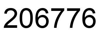 Number 206776 black image