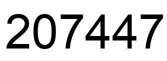 Number 207447 black image