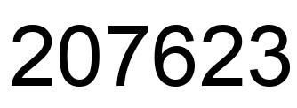Number 207623 black image