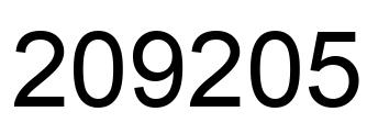 Number 209205 black image