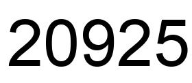 Number 20925 black image