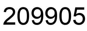 Number 209905 black image