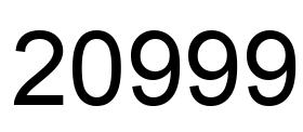 Number 20999 black image