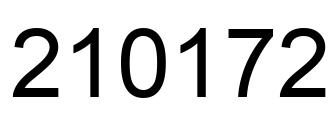 Number 210172 black image