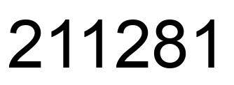 Number 211281 black image