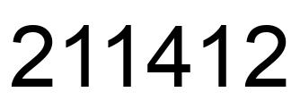 Number 211412 black image