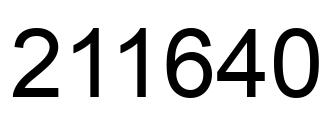 Number 211640 black image