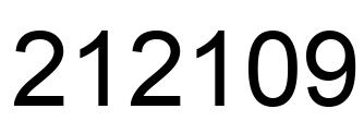 Number 212109 black image