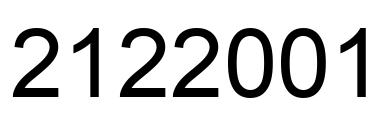 Number 2122001 black image