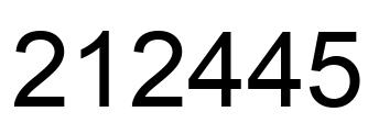 Number 212445 black image