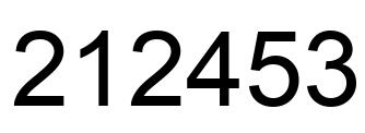 Number 212453 black image