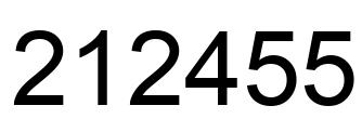 Number 212455 black image