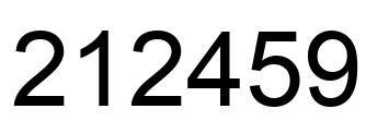 Number 212459 black image
