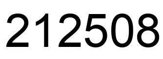 Number 212508 black image